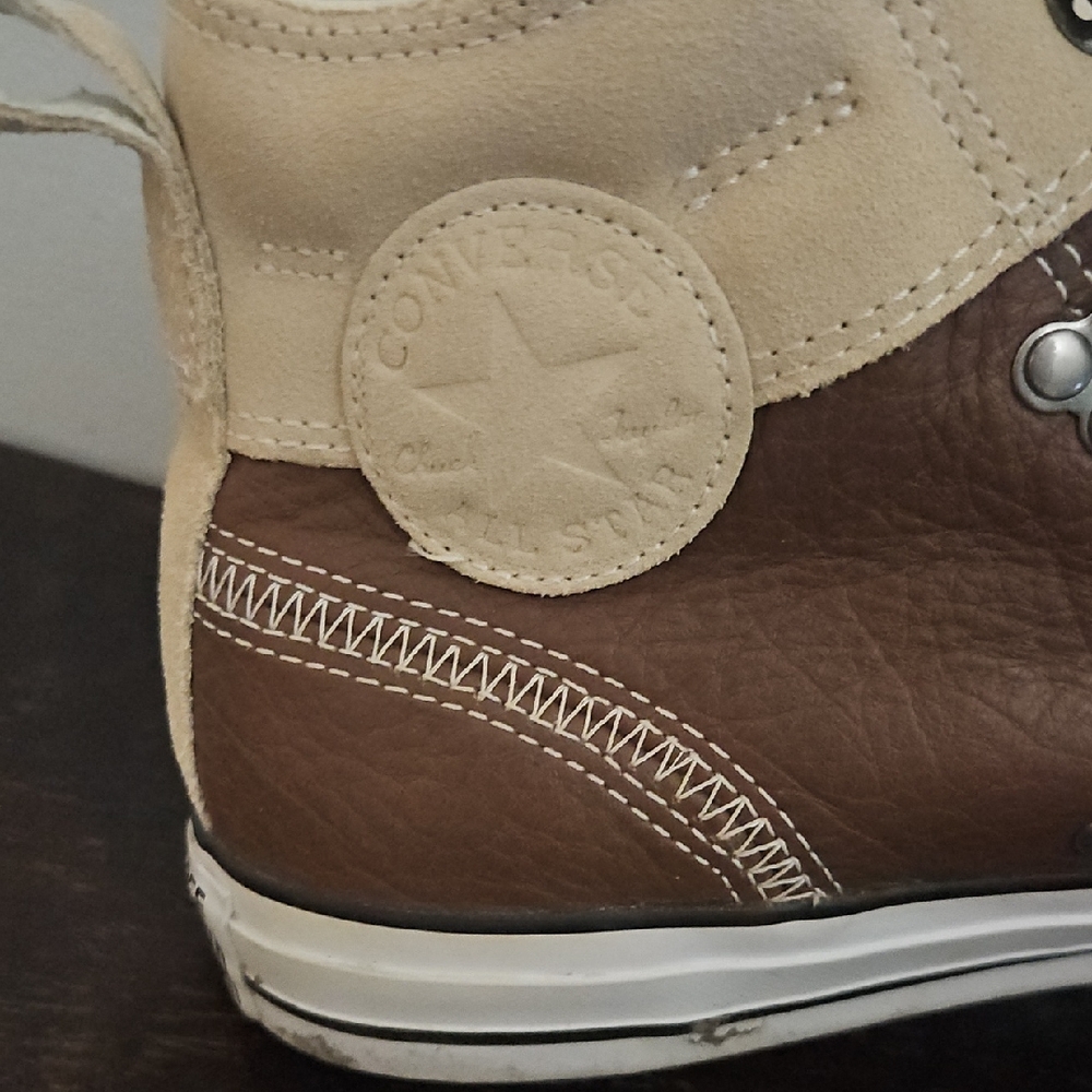 Converse Chuck Taylor ALL STARS, Brown and Cream High-Top Sneakers, 10 US - Picture 10 of 16